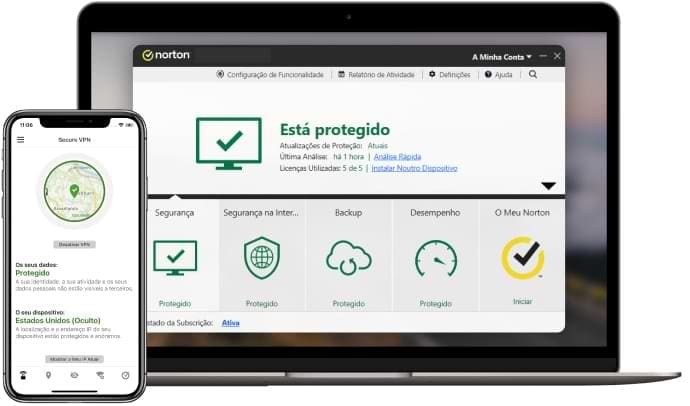 Segurança de dispositivo do Norton para smartphones, tablets e laptops